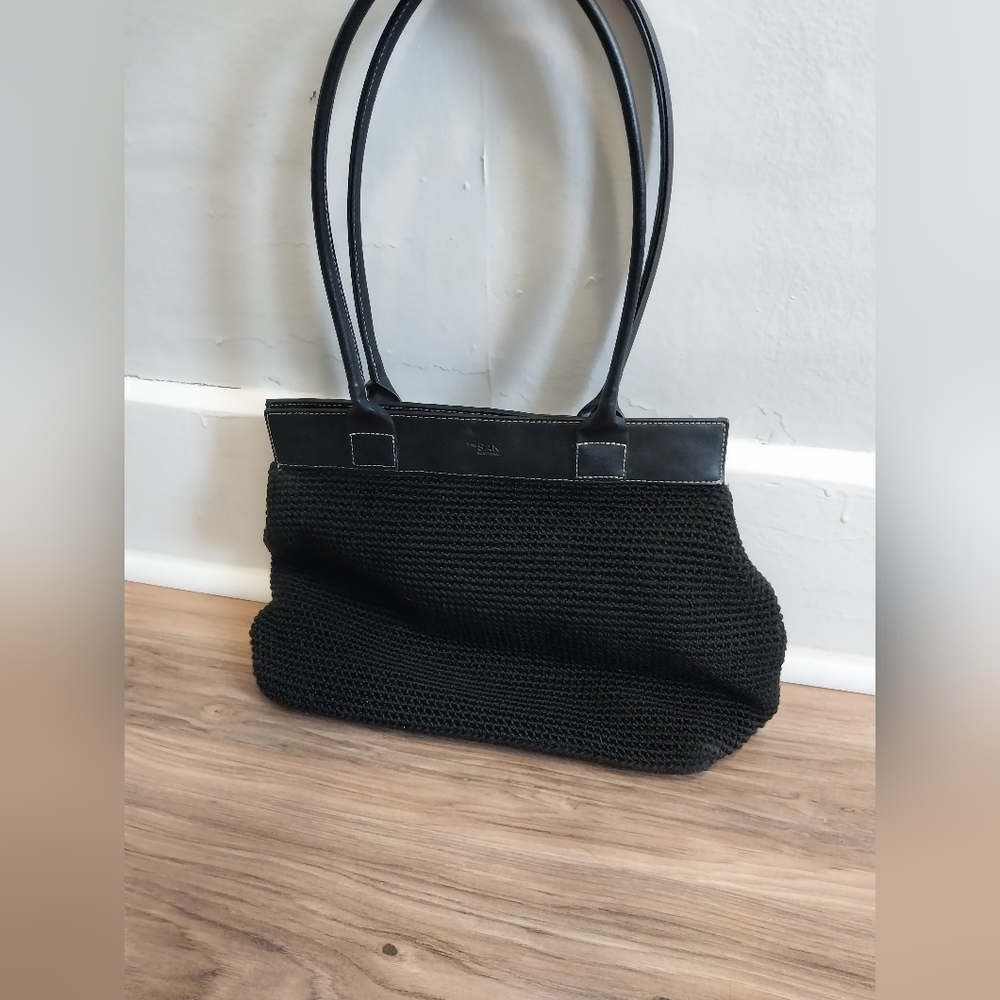 The Sak Black Crochet Shoulder Bag
